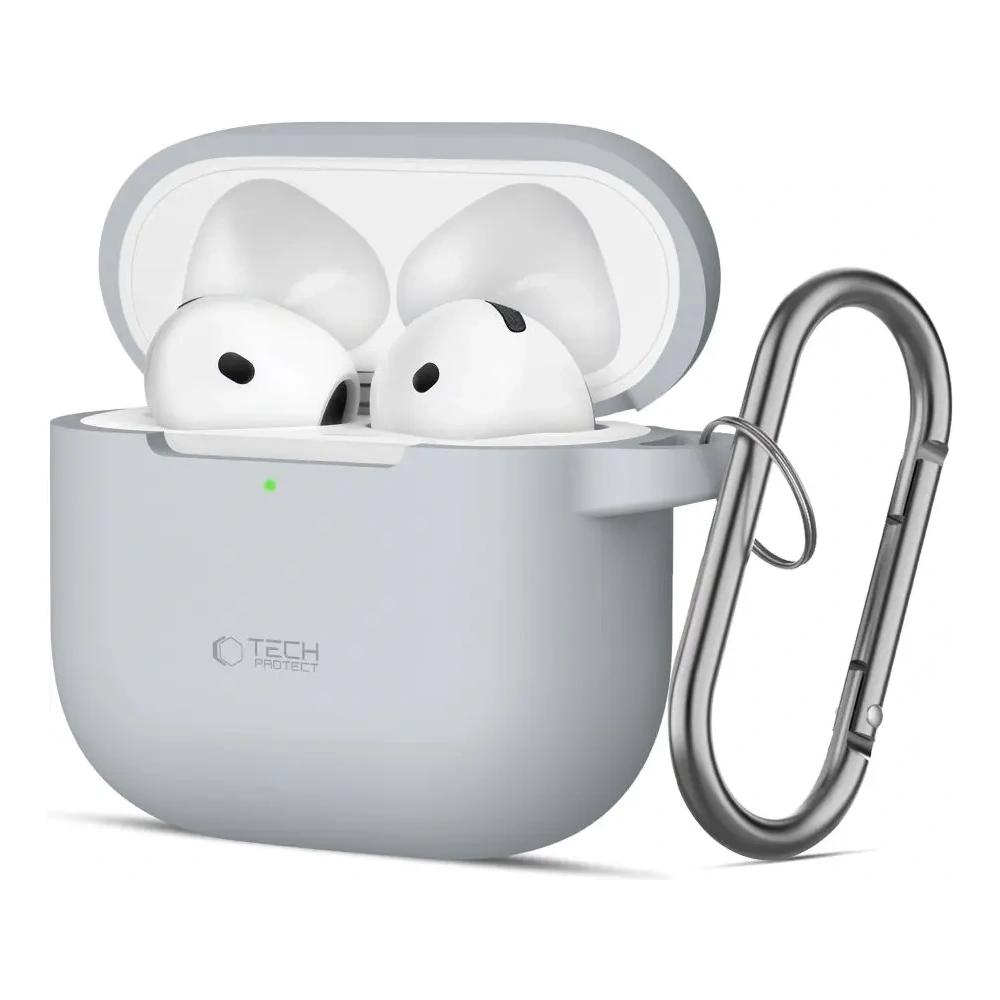 Etui Tech-Protect Silicone Hook Apple Airpods 4 Crayon Grey