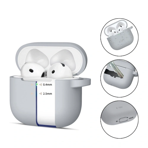 Kup Etui Tech-Protect Silicone Hook Apple Airpods 4 Crayon Grey - THP3436 - {ean13} - Sklep Home Screen