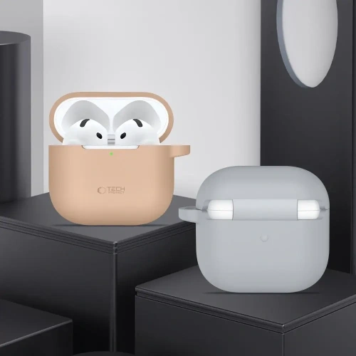 Kup Etui Tech-Protect Silicone Hook Apple Airpods 4 Crayon Grey - THP3436 - {ean13} - Sklep Home Screen