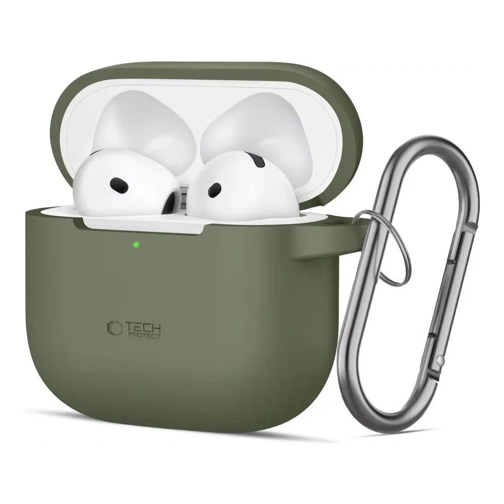 Etui Tech-Protect Silicone Hook Apple Airpods 4 Olive Green
