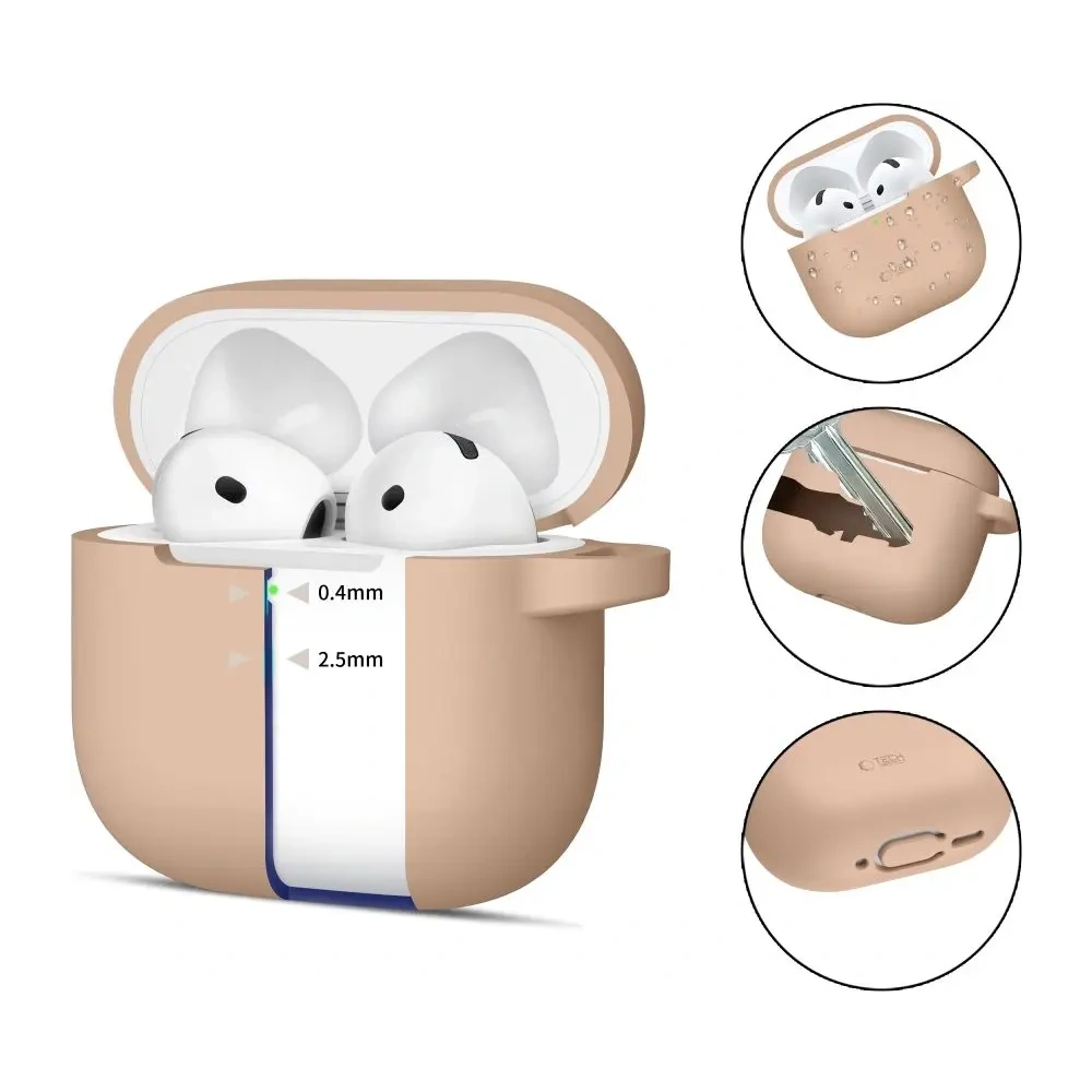 Etui Tech-Protect Silicone Hook Apple Airpods 4 Caffe Latte