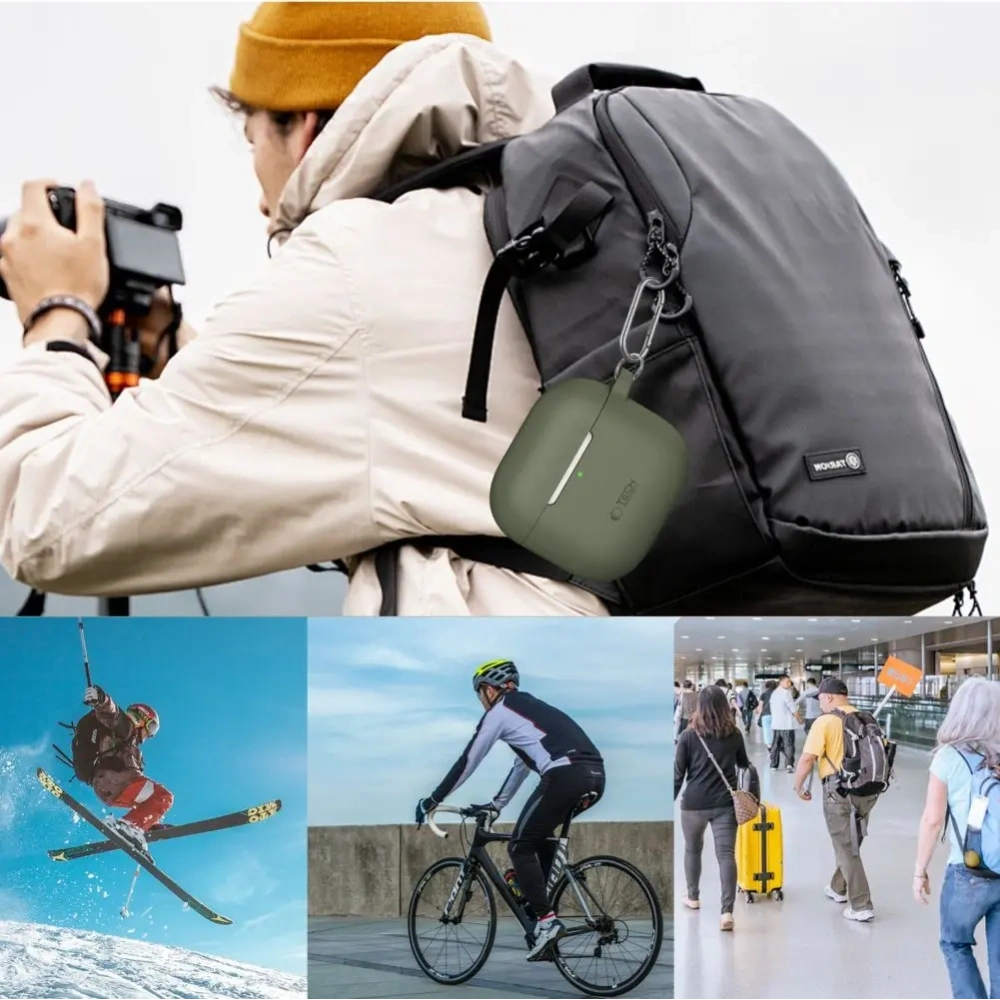 Etui Tech-Protect Silicone Hook Apple Airpods 4 Caffe Latte