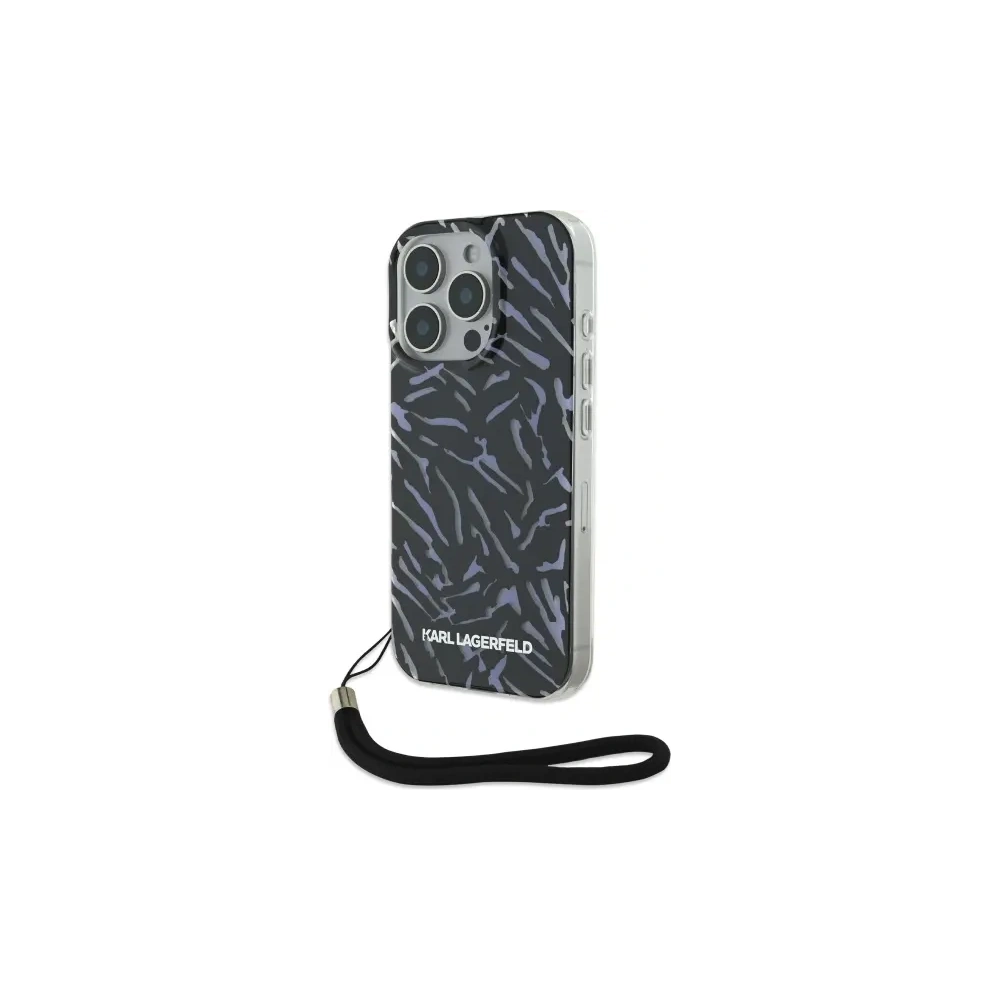 Etui Karl Lagerfeld KLHCP16LHZBPKCCU Apple iPhone 16 Pro Zebra With Cord fioletowy/purple