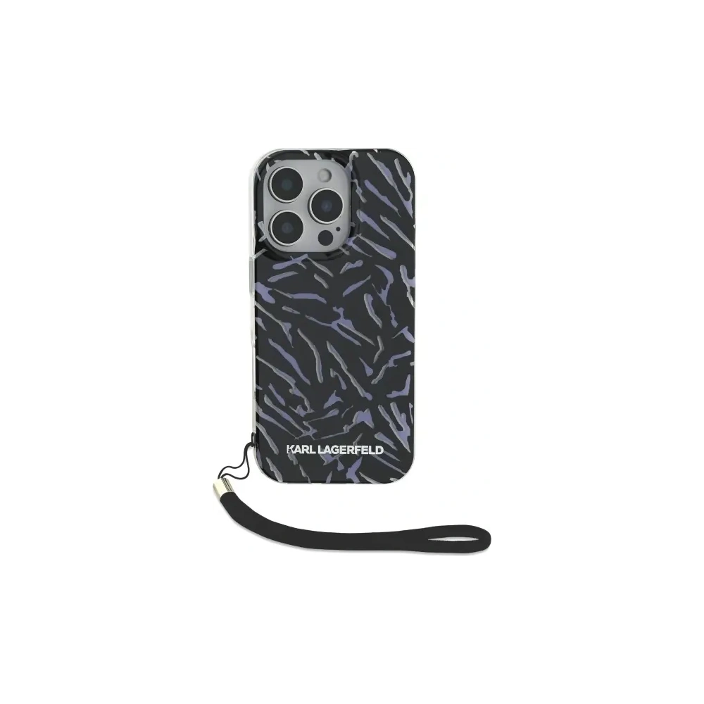 Etui Karl Lagerfeld KLHCP16LHZBPKCCU Apple iPhone 16 Pro Zebra With Cord fioletowy/purple