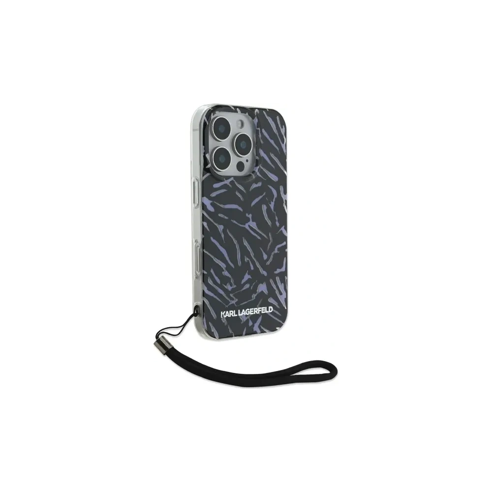 Etui Karl Lagerfeld KLHCP16LHZBPKCCU Apple iPhone 16 Pro Zebra With Cord fioletowy/purple