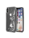 Guess Apple Tasche GUHCPXGLHFLSI iPhone X/XS silber/silberne Hartschale Glitter Hearts