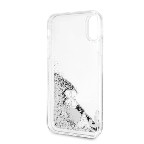Kup Guess Apple Tasche GUHCPXGLHFLSI iPhone X/XS silber/silberne Hartschale Glitter Hearts - GUE317SLVHEA - {ean13} - Sklep Home Screen