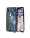 Etui Guess GUHCPXGLUFLBL Apple iPhone X purpurové/fialové tvrdé pouzdro s třpytivou tekutinou