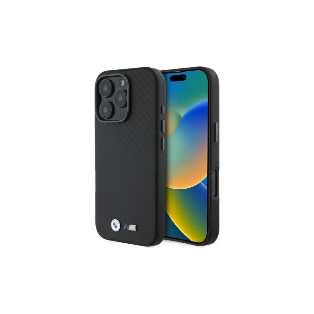 Etui BMW BMHCP16L23PUFWC Apple iPhone 16 Pro hardcase Carbon Wrapped Metal czarny/black