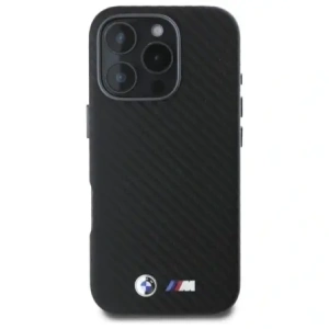 Buy BMW BMHCP16L23PUFWC Apple iPhone 16 Pro hardcase Carbon Wrapped Metal black - BMW691 - {ean13} - Home Screen Store Europe
