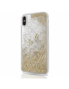 Guess Apple Case GUHCPXGLUFLGO iPhone X gold/gold hartes Case Glitter Liquid