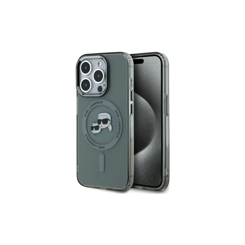 Etui Karl Lagerfeld KLHMP15LHLSKCK Apple iPhone 15 Pro hardcase IML Metal Karl&Choupette Head MagSafe czarny/black