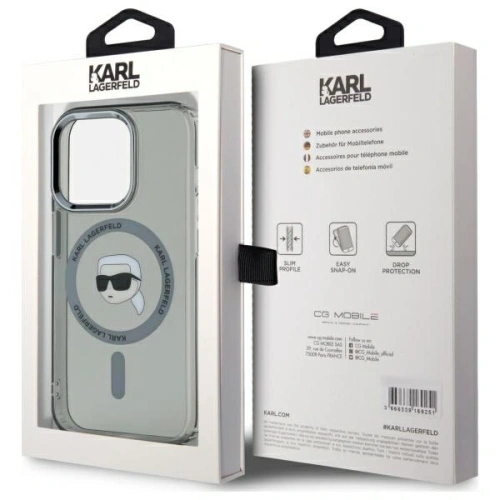 Kup Karl Lagerfeld KLHMP15LHLSKIK Apple iPhone 15 Pro Hardcase IML Metall Karl Kopf MagSafe schwarz - KLD21790 - {ean13} - Sklep Home Screen