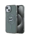 Karl Lagerfeld KLHMP15SHLSCHK Apple iPhone 15 hardcase IML Metal Choupette Head MagSafe black