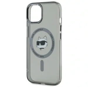Buy Karl Lagerfeld KLHMP15SHLSCHK Apple iPhone 15 hardcase IML Metal Choupette Head MagSafe black - KLD21791 - {ean13} - Home Screen Store Europe