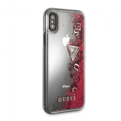 Kup Etui Guess GUHCPXGLUFLRA Apple iPhone X raspberry hard case Glitter Liquid - GUE320 - {ean13} - Sklep Home Screen