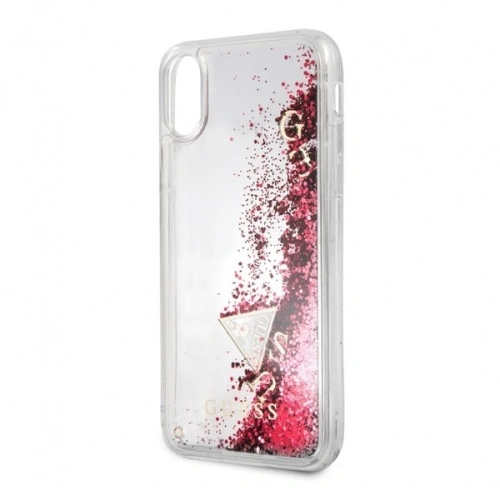 Kup Guess Apple Case GUHCPXGLUFLRA iPhone X Himbeere Hartschalenetui Glitter Liquid - GUE320 - {ean13} - Sklep Home Screen