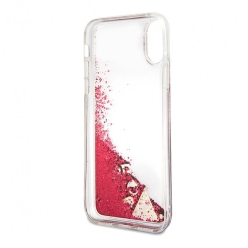 Kup Etui Guess GUHCPXGLUFLRA Apple iPhone X raspberry hard case Glitter Liquid - GUE320 - {ean13} - Sklep Home Screen