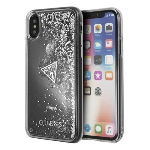 Kup Guess Apple Tasche GUHCPXGLUFLSI iPhone X/XS silber/silberne Hartschale Glitter Liquid - GUE321SLV - {ean13} - Sklep Home Screen
