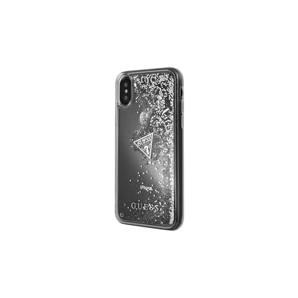 Etui Guess GUHCPXGLUFLSI Apple iPhone X/XS silver/srebrny hard case Glitter Liquid