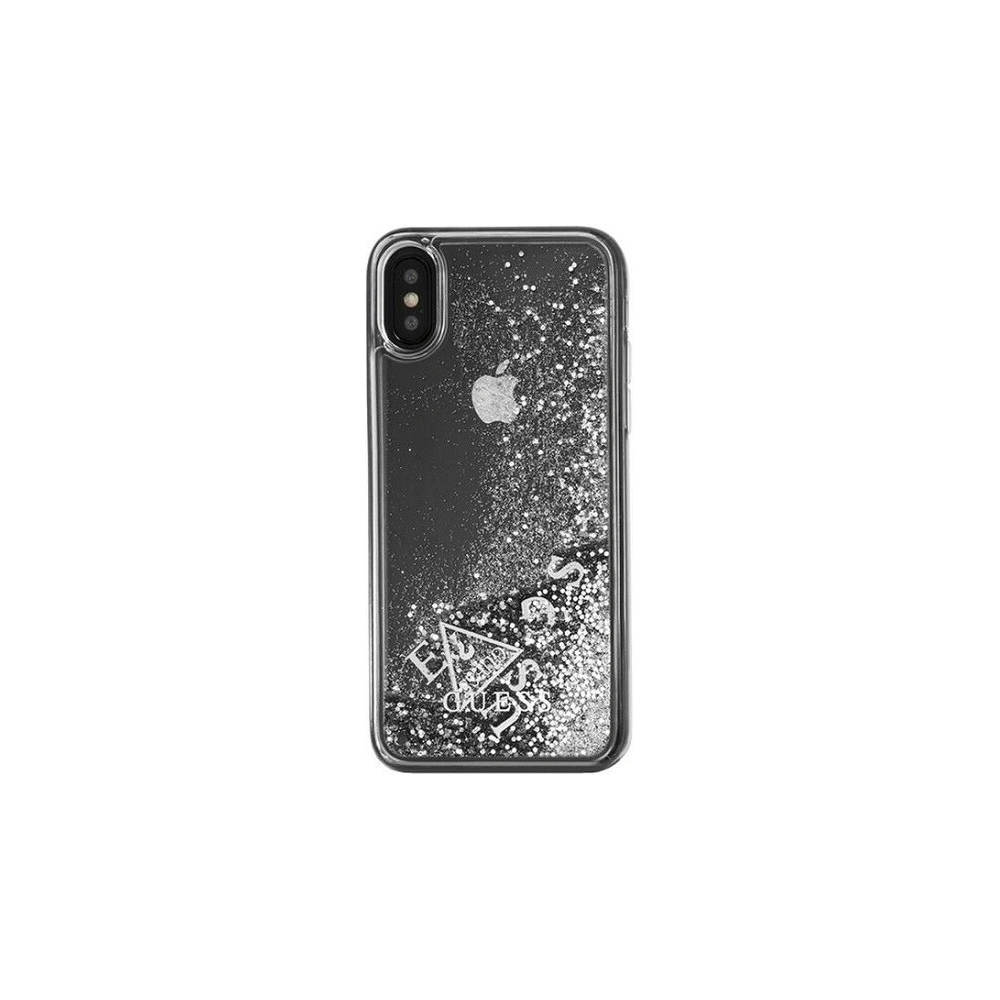 Etui Guess GUHCPXGLUFLSI Apple iPhone X/XS silver/srebrny hard case Glitter Liquid