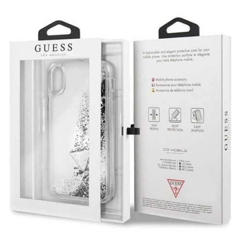 Kup Guess Apple Tasche GUHCPXGLUFLSI iPhone X/XS silber/silberne Hartschale Glitter Liquid - GUE321SLV - {ean13} - Sklep Home Screen