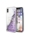 Guess Apple Case GUHCPXGLUQPU iPhone X/XS lila/violett Hartschalenetui Liquid Glitter Party