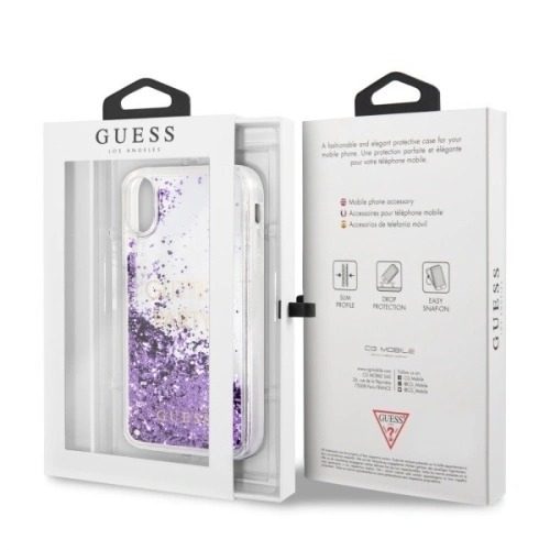 Kup Etui Guess GUHCPXGLUQPU Apple iPhone X/XS lila/purple kemény tok Liquid Glitter Party - GUE322PRP - {ean13} - Sklep Home Screen