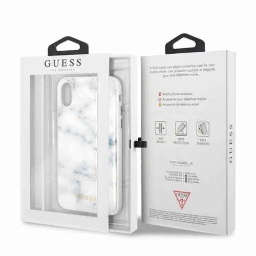Kup Guess Apple Tasche GUHCPXHYMAWH iPhone X/XS weiß/weiß Marmor - GUE324WHT - {ean13} - Sklep Home Screen
