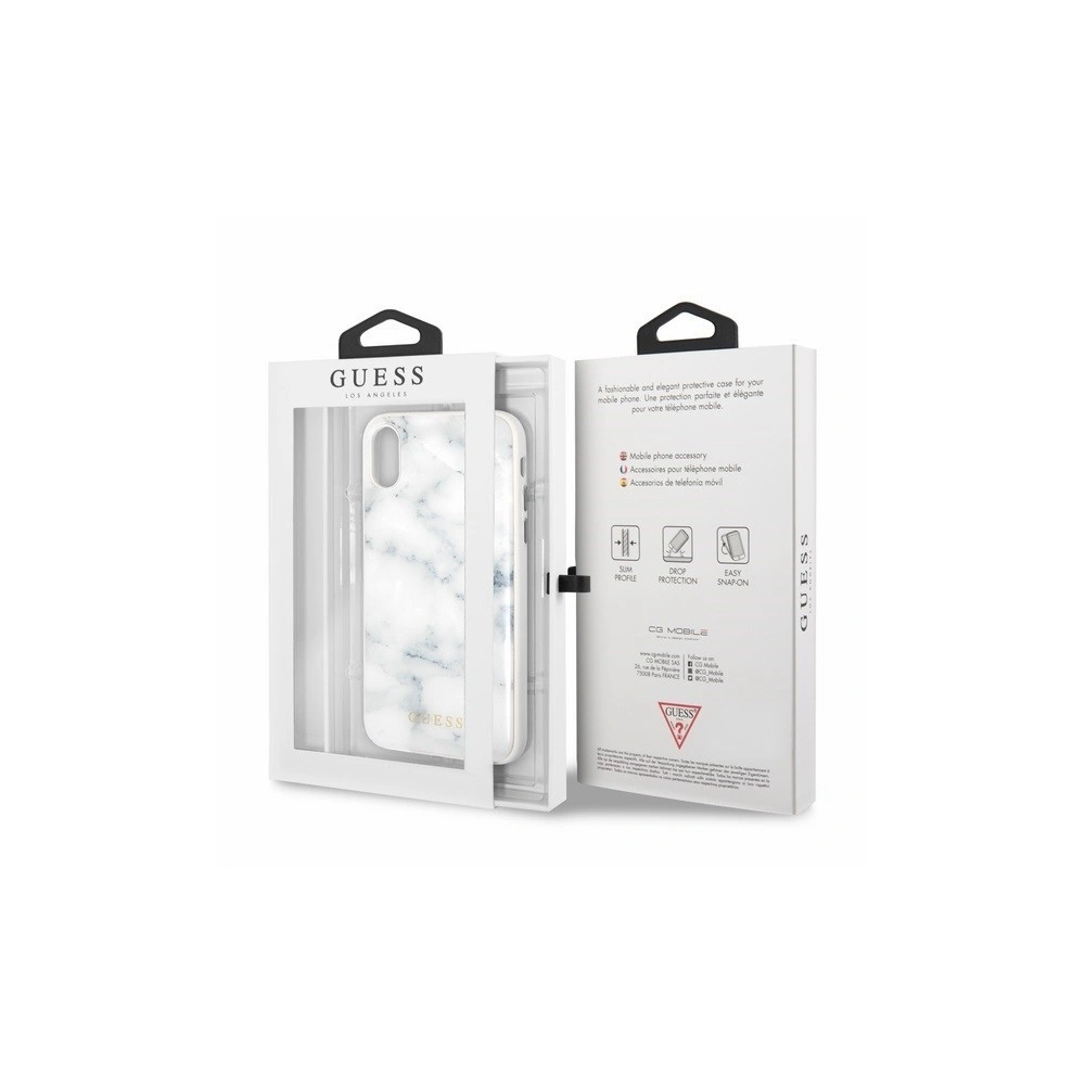 Etui Guess GUHCPXHYMAWH Apple iPhone X/XS biały/white Marble