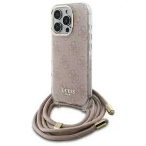 Buy Guess GUHCP16LHC4SEP Apple iPhone 16 Pro hardcase Crossbody Cord 4G Print pink - GUE4095 - {ean13} - Home Screen Store Europe