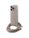 Etui Guess GUHCP16LHC4SEP Apple iPhone 16 Pro hardcase Crossbody Cord 4G Print różowy/pink