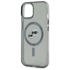 Buy Karl Lagerfeld KLHMP15SHLSKCK Apple iPhone 15 hardcase IML Metal Karl&Choupette Head MagSafe black - KLD21792 - {ean13} - Home Screen Store Europe