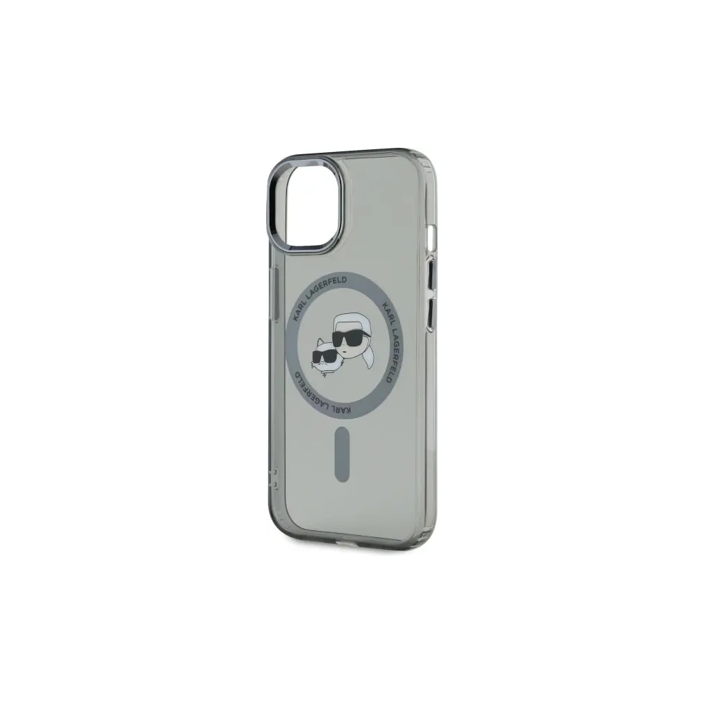 Etui Karl Lagerfeld KLHMP15SHLSKCK Apple iPhone 15 hardcase IML Metal Karl&Choupette Head MagSafe czarny/black