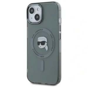 Buy Karl Lagerfeld KLHMP15SHLSKIK Apple iPhone 15 hardcase IML Metal Karl Head MagSafe black - KLD21793 - {ean13} - Home Screen Store Europe