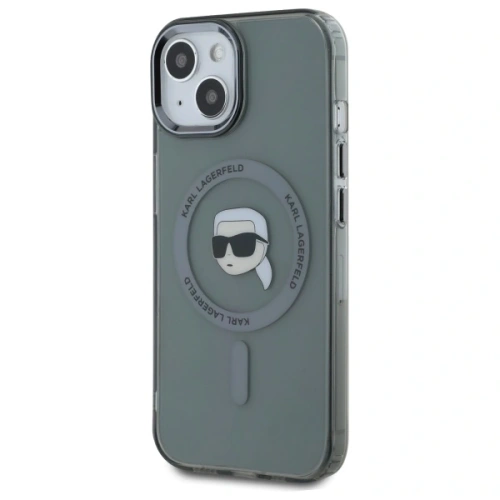 Buy Karl Lagerfeld KLHMP15SHLSKIK Apple iPhone 15 hardcase IML Metal Karl Head MagSafe black - KLD21793 - {ean13} - Home Screen Store Europe