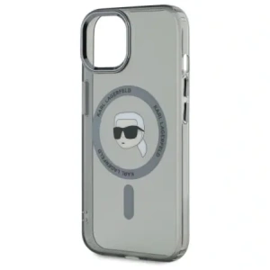 Buy Karl Lagerfeld KLHMP15SHLSKIK Apple iPhone 15 hardcase IML Metal Karl Head MagSafe black - KLD21793 - {ean13} - Home Screen Store Europe