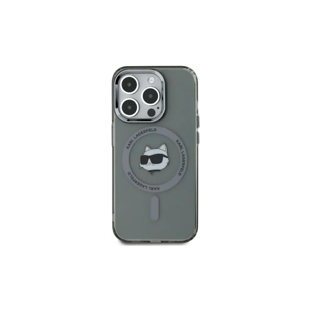 Etui Karl Lagerfeld KLHMP15XHLSCHK Apple iPhone 15 Pro Max hardcase IML Metal Choupette Head MagSafe czarny/black