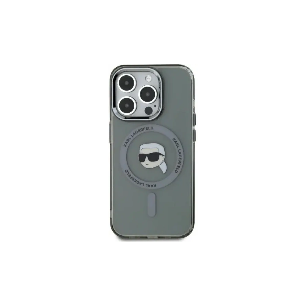 Etui Karl Lagerfeld KLHMP15XHLSKIK Apple iPhone 15 Pro Max hardcase IML Metal Karl Head MagSafe czarny/black