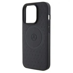 Etui Mercedes MEHMP15L23RGSK Apple iPhone 15 Pro hardcase Star Pattern Leather MagSafe czarny/black