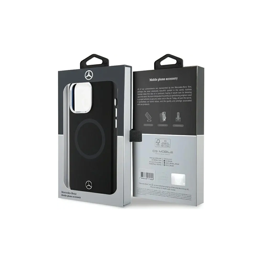 Etui Mercedes MEHMP15L23SCMK Apple iPhone 15 Pro hardcase Silicone Bicolor MagSafe czarny/black