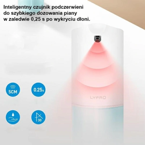 Kup [OUTLET] LYFRO Veso automatický dávkovač mýdla bílý/white - OT-783 - {ean13} - Sklep Home Screen