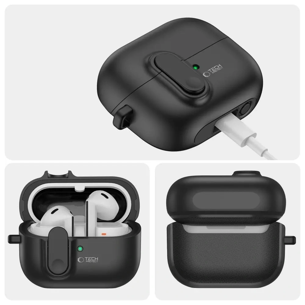 Etui Tech-Protect Slim Hook Samsung Galaxy Buds 3 / 3 Pro Black