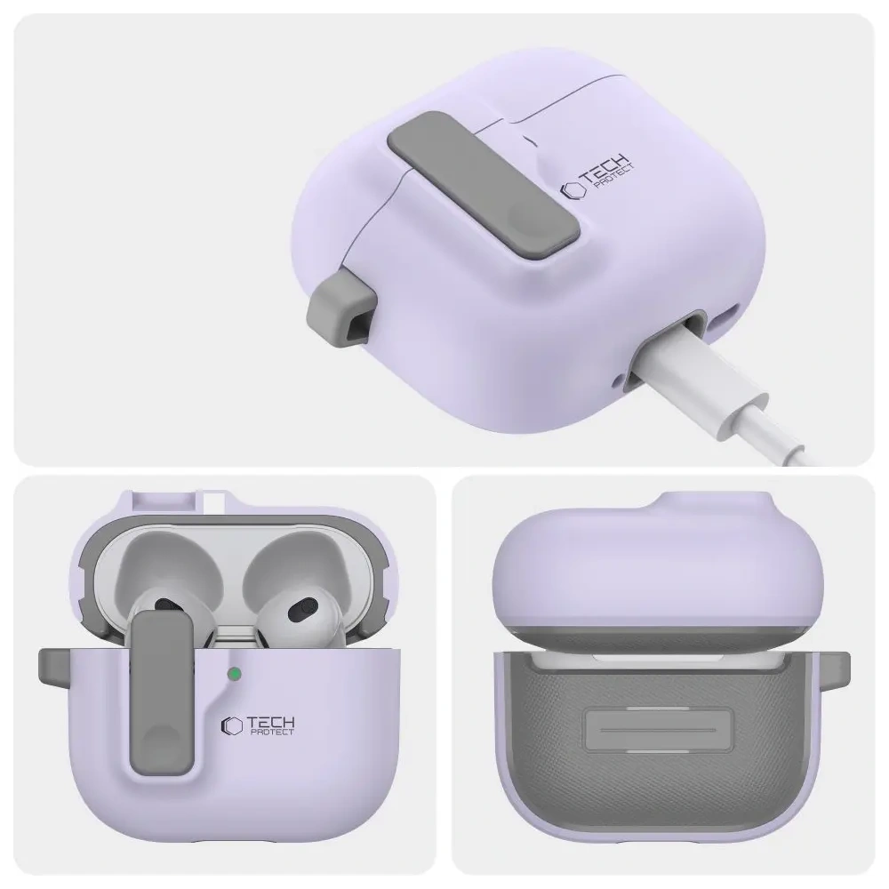 Etui Tech-Protect Slim Hook Apple AirPods 4 Lavender