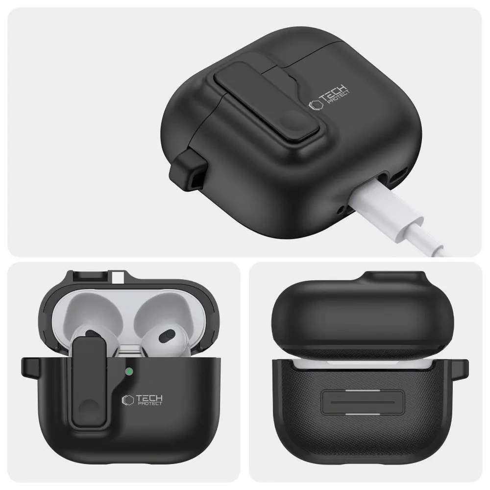 Etui Tech-Protect Slim Hook Apple AirPods 4 Black