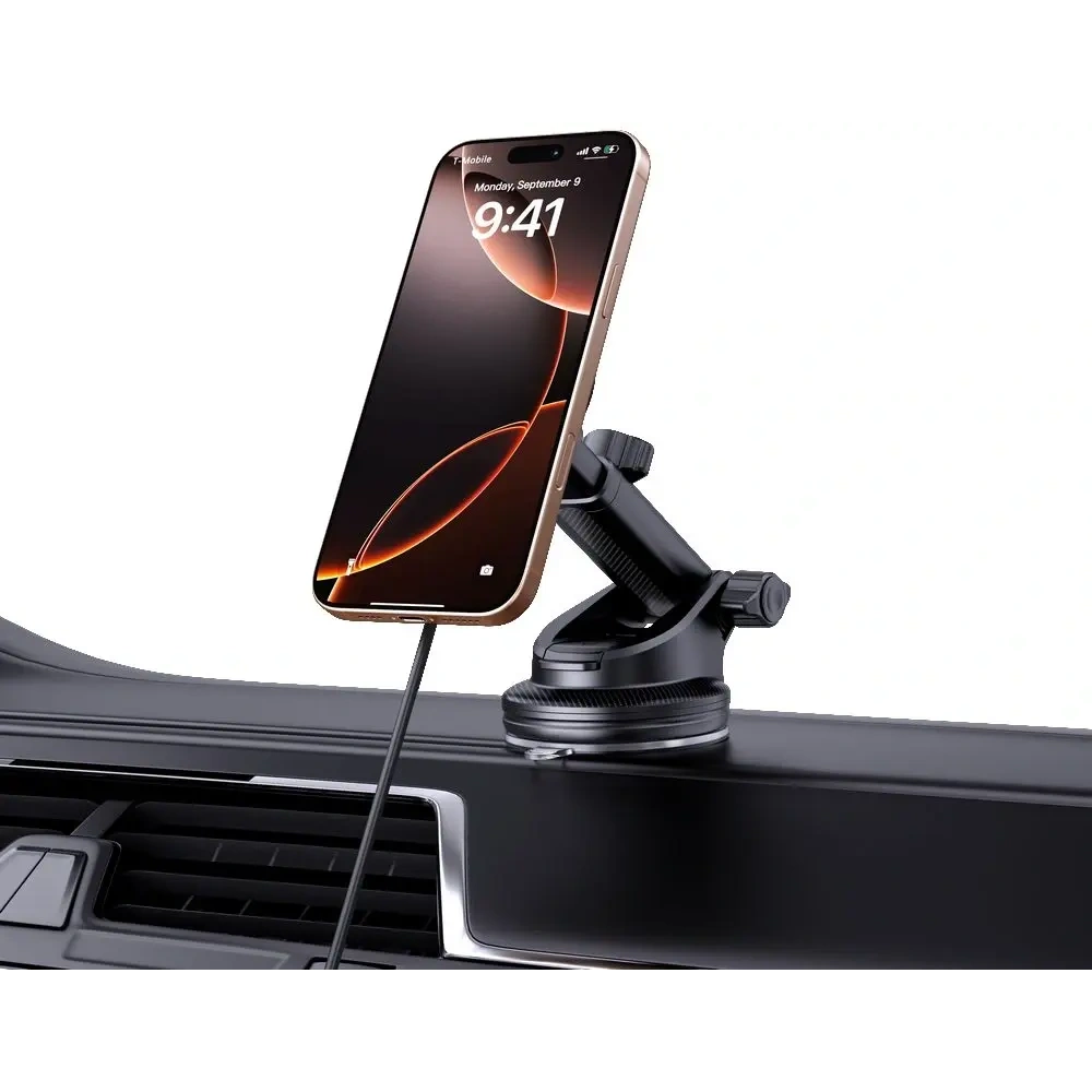 Uchwyt samochodowy Tech-Protect MM15W-V6 Qi2 Magnetic Magsafe Dashboard & Vent Car Mount Wireless Charger 15W Black