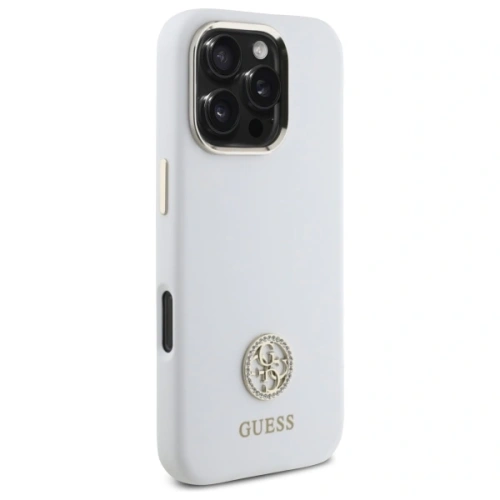 Kup Etui Guess GUHCP16LM4DGPH Apple iPhone 16 Pro hardcase silikonový logo Strass 4G bílý/white - GUE4096 - {ean13} - Sklep Home Screen