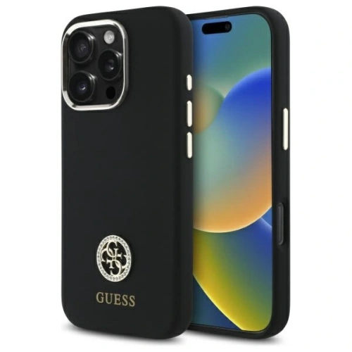 Kup Guess GUHCP16LM4DGPK Apple iPhone 16 Pro keménytok Szilikon Logó Strass 4G fekete - GUE4097 - {ean13} - Sklep Home Screen
