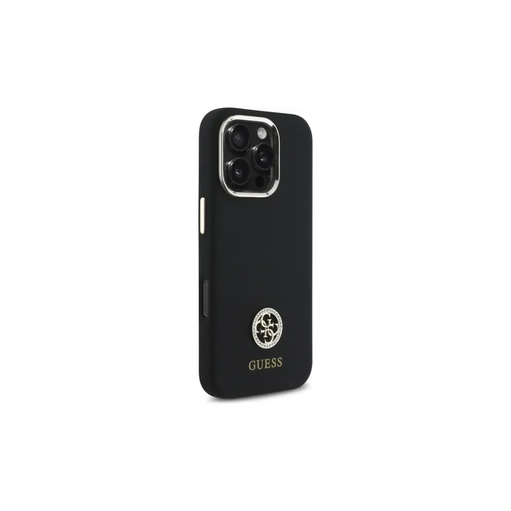 Etui Guess GUHCP16LM4DGPK Apple iPhone 16 Pro hardcase Silicone Logo Strass 4G czarny/black