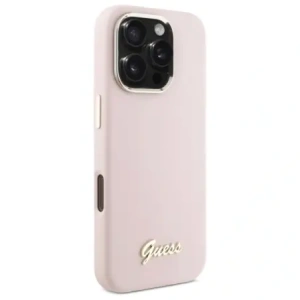 Kup Etui Guess GUHCP16LSMBSLP Apple iPhone 16 Pro hardcase Silicone Script Metal Logo & Frame różowy/pink - GUE4099 - {ean13} - Sklep Home Screen